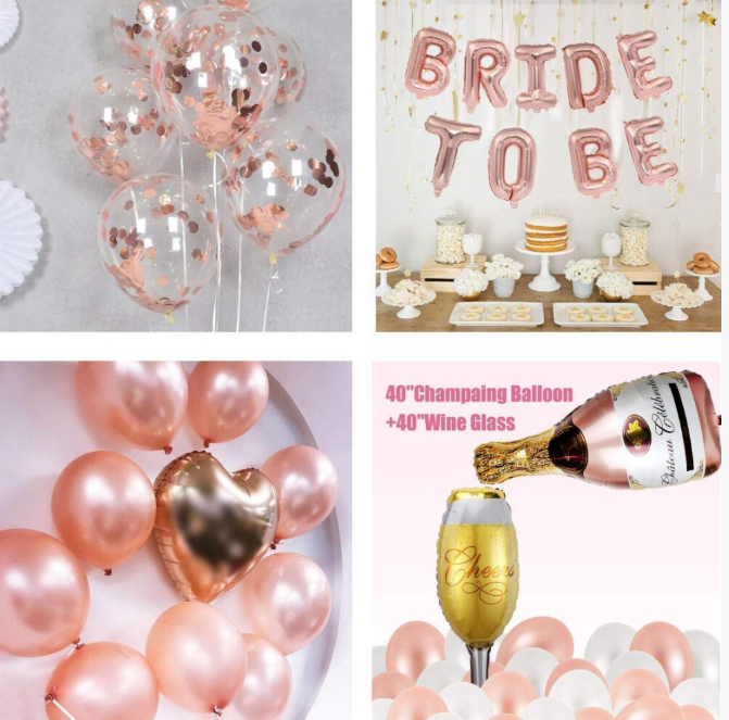 Rose Gold Hen Party Decoration Balloons