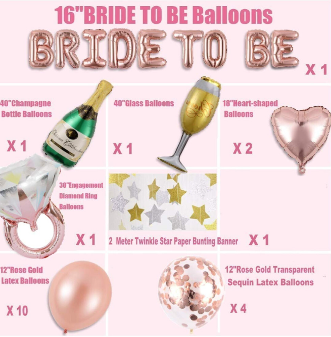 Rose Gold Hen Party Decoration Balloons