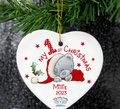 Personalised Me to You My 1st Christmas Ceramic Heart Decoration