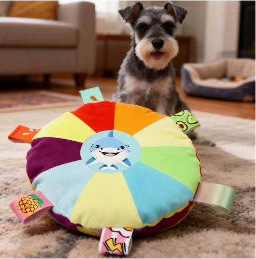 Interactive Plush Crinkle & Bell Dog Toy