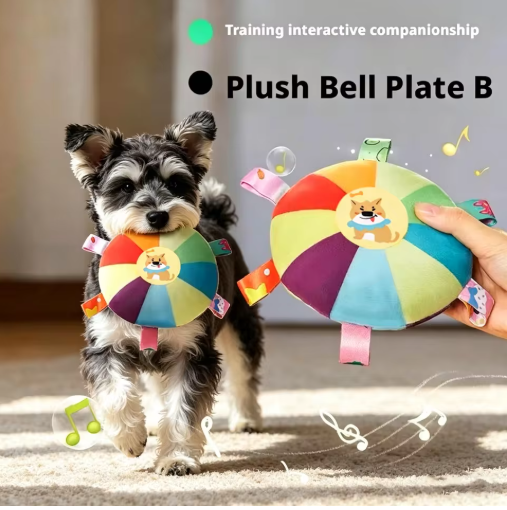 Interactive Plush Crinkle & Bell Dog Toy