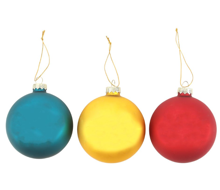 Set of 3 Nostalgic Christmas Glass Baubles