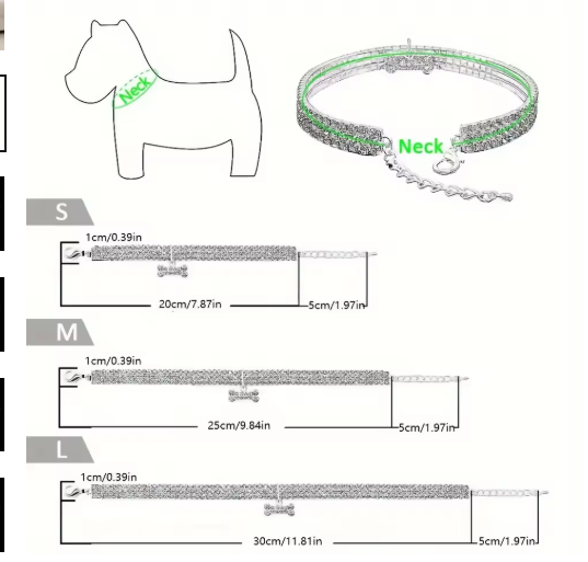 Bling Bone Pet Collar