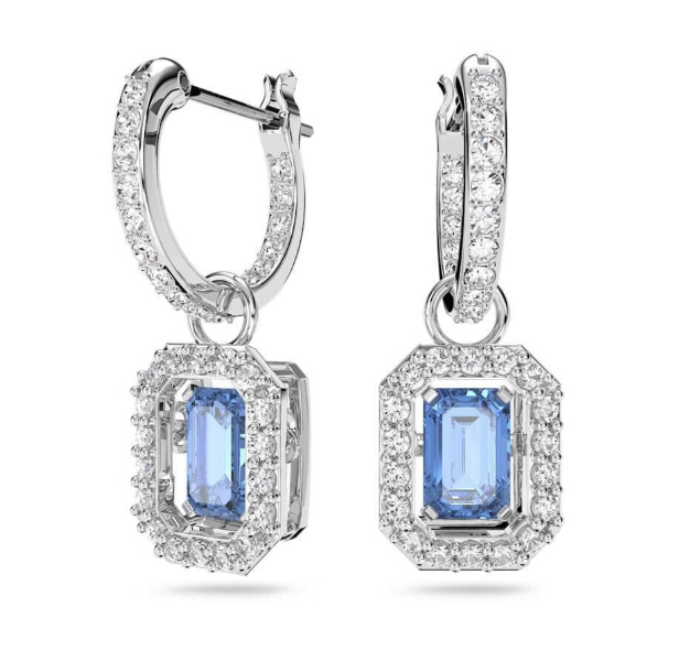 Swarovski Sugar Smart White Gold Blue Earrings