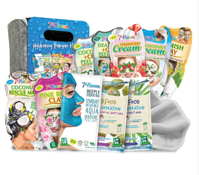 7th Heaven Hydrating Pamper Hamper Gift Set - 9 x Face Masks