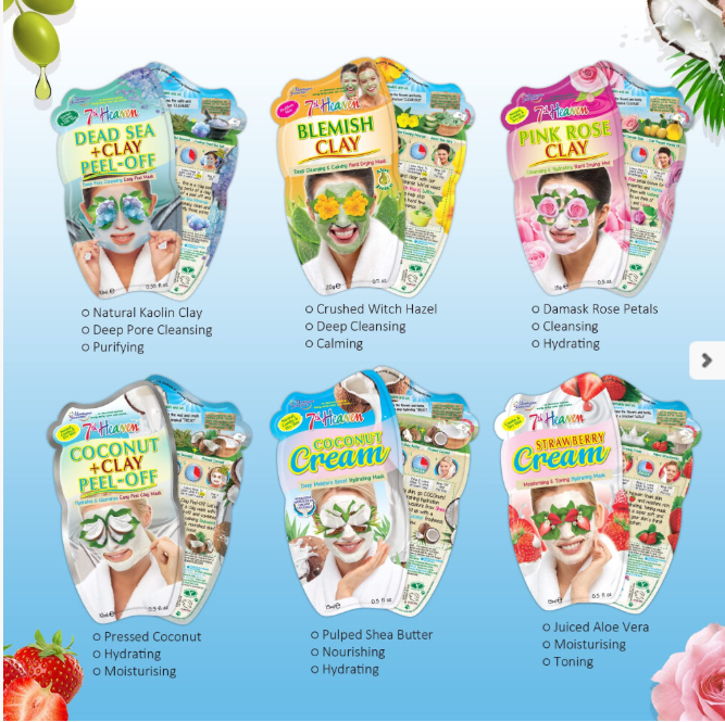 7th Heaven Hydrating Pamper Hamper Gift Set - 9 x Face Masks