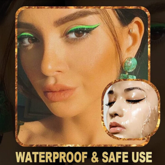 Reusable Glitter Eyeliner and Eyelash Stickers Gold Waterproof