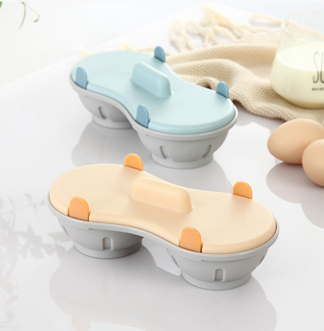 2PCS Microwave Egg Poacher 2 Cavity Silicone Egg Cooker