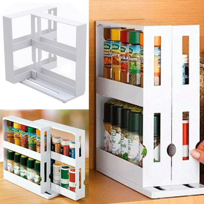 2-Tier Rotating Spice Rack Organiser