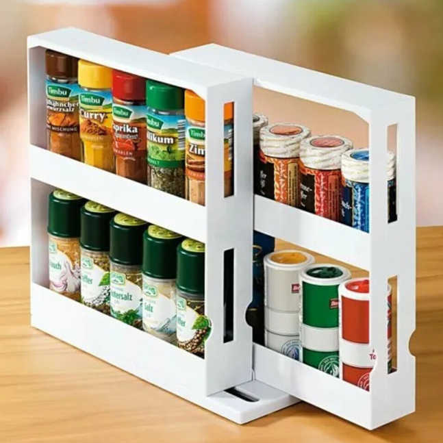 2-Tier Rotating Spice Rack Organiser