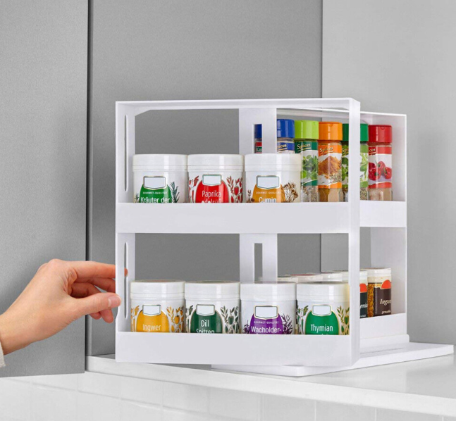 2-Tier Rotating Spice Rack Organiser
