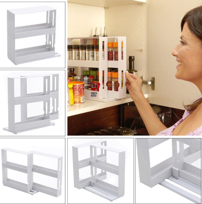 2-Tier Rotating Spice Rack Organiser