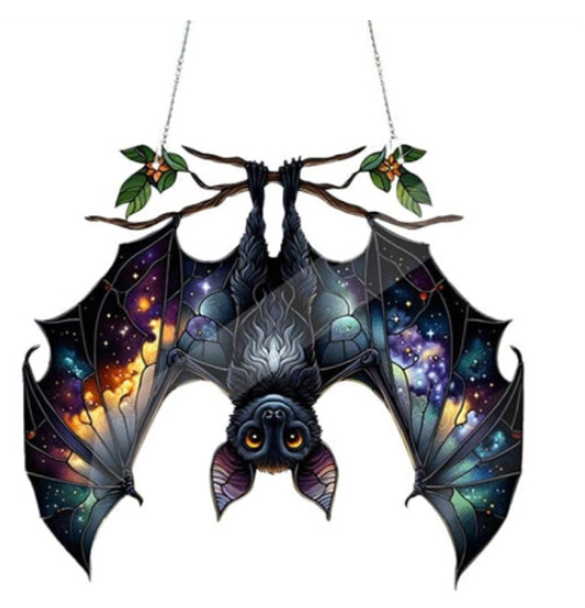 Halloween Bat Stained Glass Suncatcher