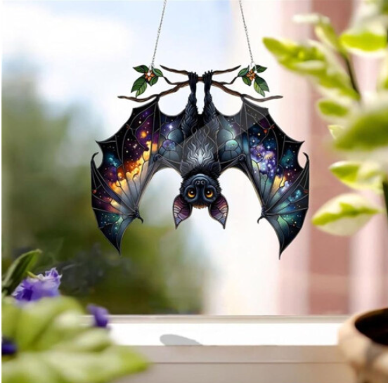 Halloween Bat Stained Glass Suncatcher