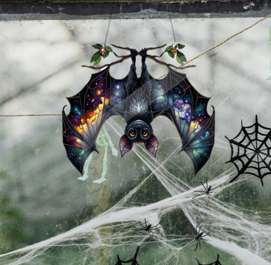 Halloween Bat Stained Glass Suncatcher