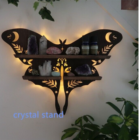 Luna Multipose Moth Lamp Crystal Shelf Storage