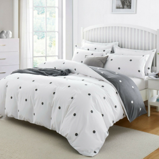 Reversible Duvet Quilt Cover Bedding Set With Pillow Cases