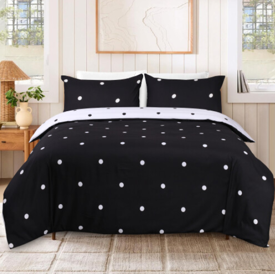 Reversible Duvet Quilt Cover Bedding Set With Pillow Cases