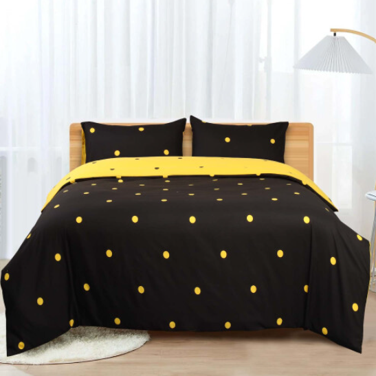 Reversible Duvet Quilt Cover Bedding Set With Pillow Cases