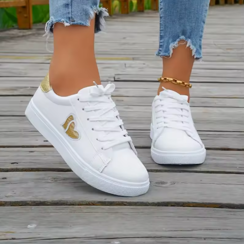 Women's Heart Detail Casual Trainers