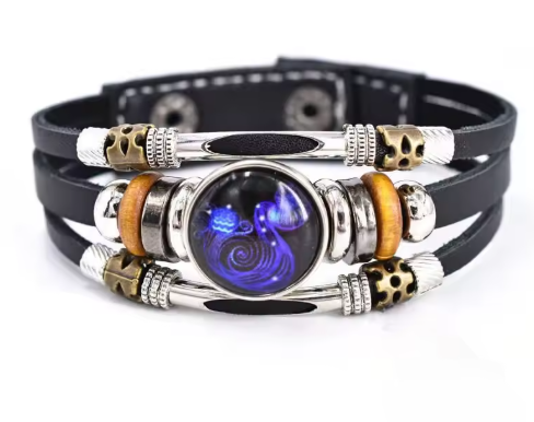 Zodiac Luminous Multi-Layer Leather Bracelet