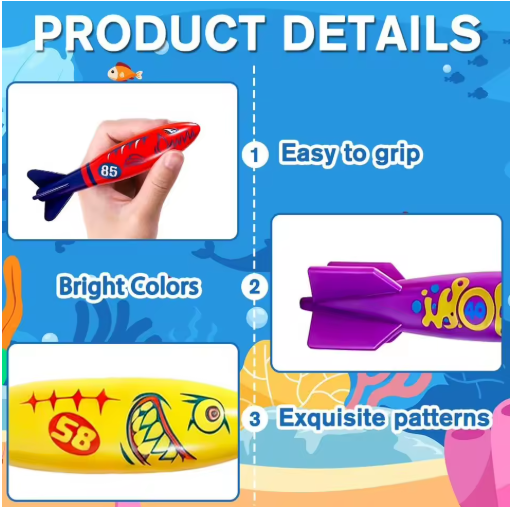 Fast Sinking Diving Torpedo Toy Set