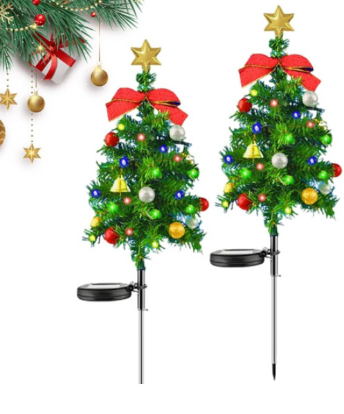2PCS Solar Christmas Tree 17.7 Inch Solar Christmas Lights