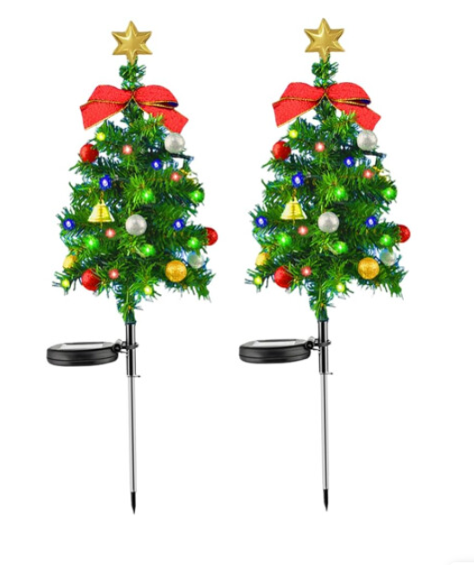 2PCS Solar Christmas Tree 17.7 Inch Solar Christmas Lights