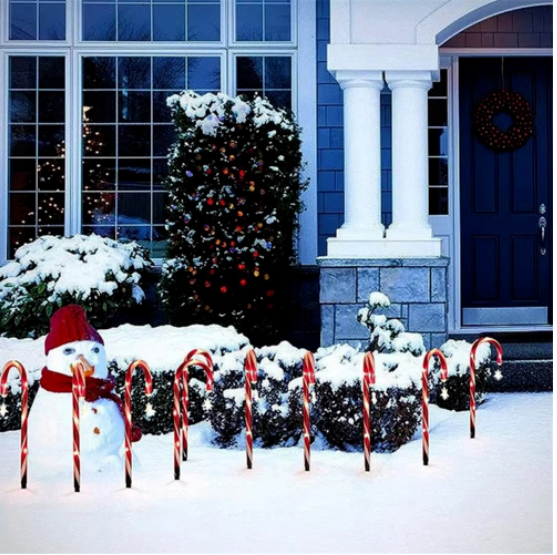Christmas Candy Cane Pathway Lights Solar Powered