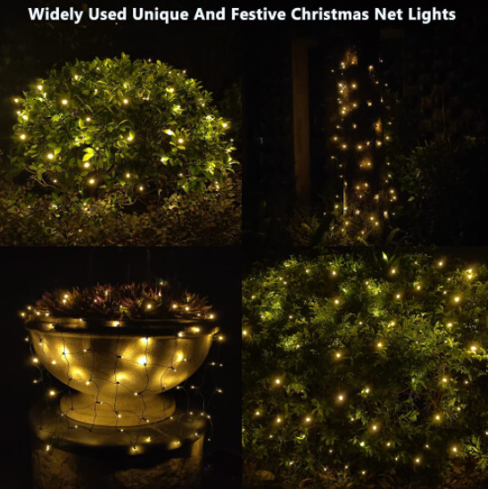 (warm white, 5ft x 5ft) LED Christmas Net Lights Outdoor