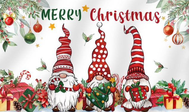 Christmas Happy Banner 3x5 Ft Double Sided, Winter Holiday Decoration