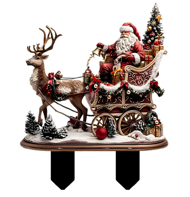Garden Stakes Christmas Acrylic Yard Art Decorative Reindeer Stakes
