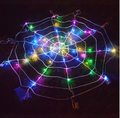 100 Led Halloween Decoration Giant Spider Web Lights