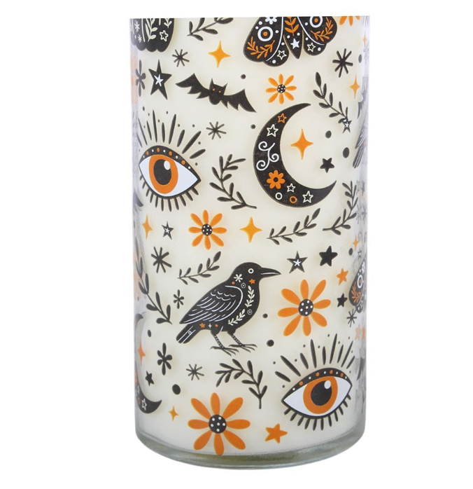 Frightful Folk Print Toasted Pumpkin Scented Tube Candle