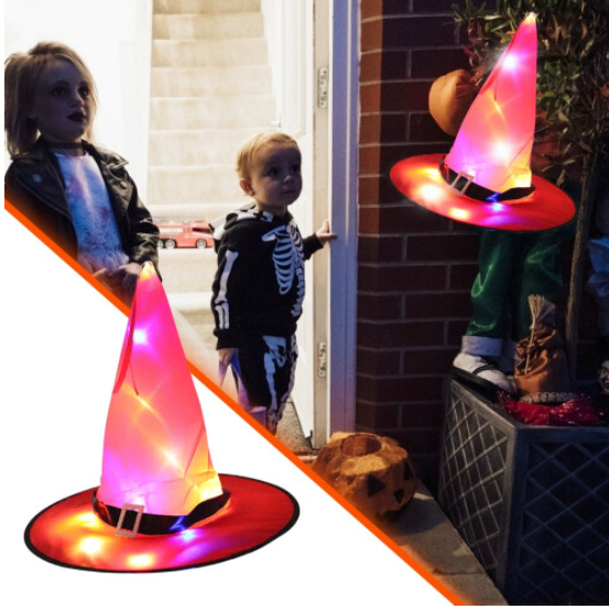 Gallickan Lighted Witch Hat, Light Up LED Halloween Witch Hat