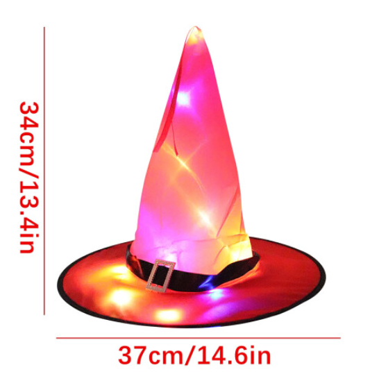 Gallickan Lighted Witch Hat, Light Up LED Halloween Witch Hat