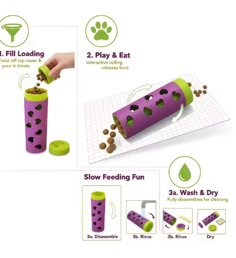 Interactive Slow Feeder Treat Roller Toy