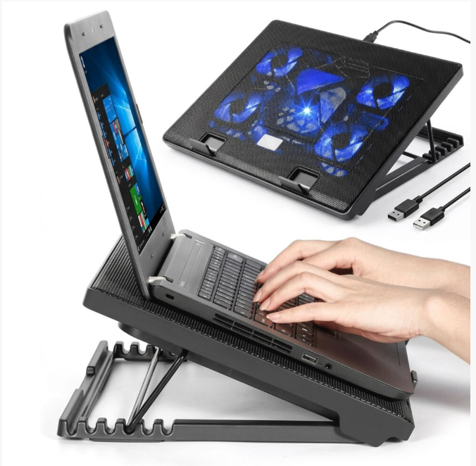 Laptop Cooling Pad 5 Fan LED Stand 12-17"