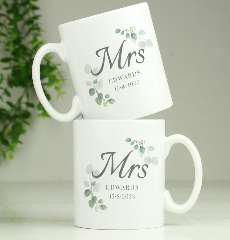 Personalised Botanical Mrs Mug