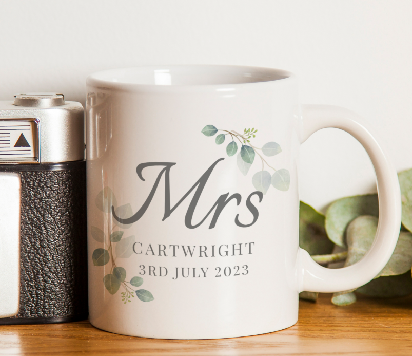 Personalised Botanical Mrs Mug