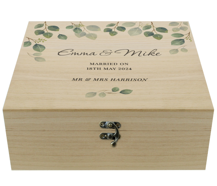 Personalised Botanical Wooden Keepsake box