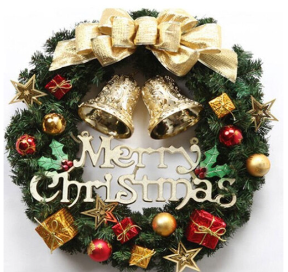 Merry Christmas Wreath Garland Xmas Front Door Wall Decoration