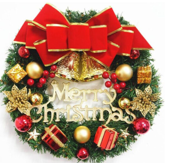 Merry Christmas Wreath Garland Xmas Front Door Wall Decoration