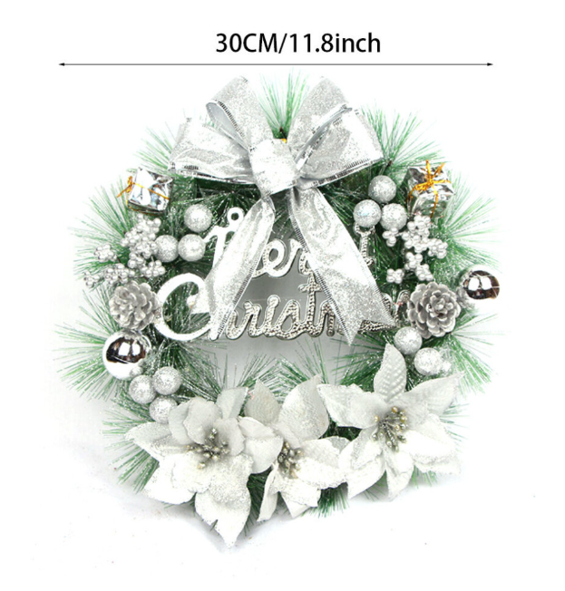 Christmas Wreath 30cm Artificial Front Door Wreath Hanging Garland