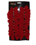 20 Pack 8cm Red Velvet Bows Christmas Tree Decoration