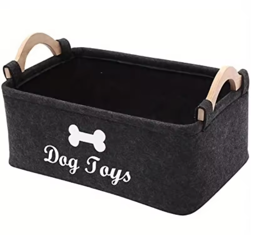 Felt Dog Toy Storage Basket