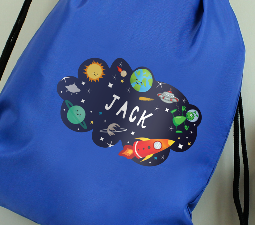 Personalised Space Blue Kit Bag