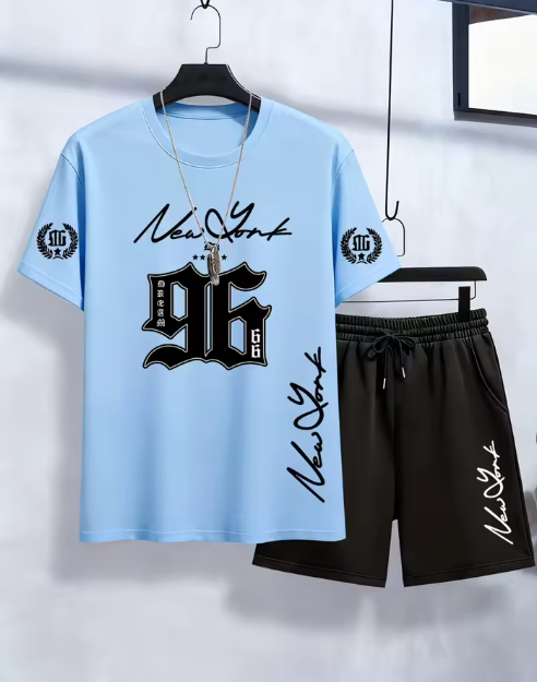 Men's New York Graphic T-Shirt &amp; Shorts Set