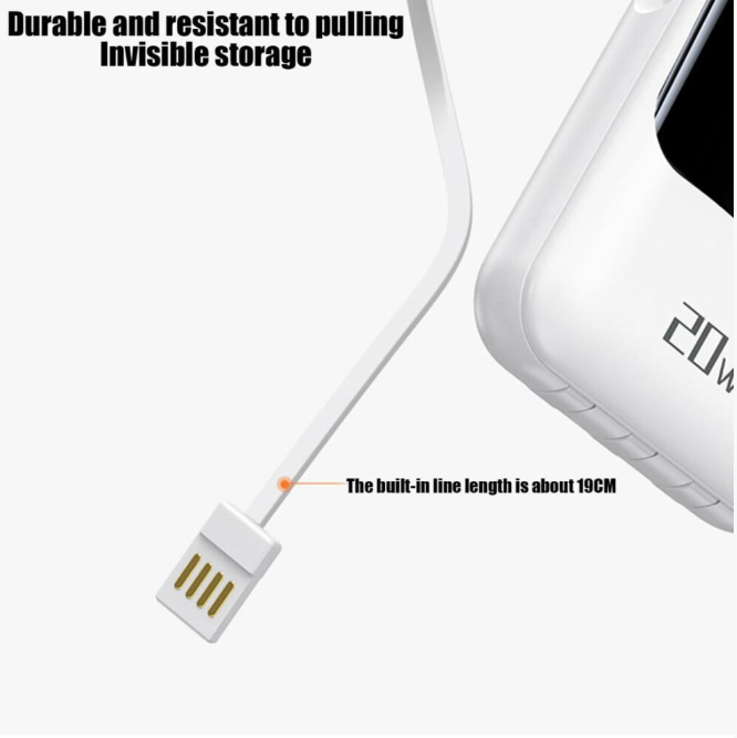 Leodye Portable Power Bank 5000mAh with Cable and Lanyard