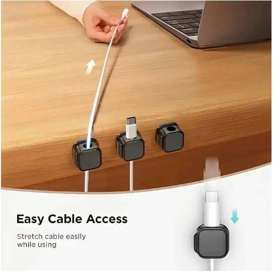 6 Pack Magnetic Cable Organiser Clips Desk Mount